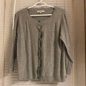 Gray button up cardigan